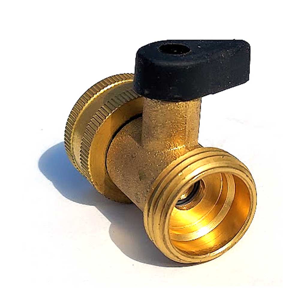 Shut Off Valve, Metallic Gold, Side Angle